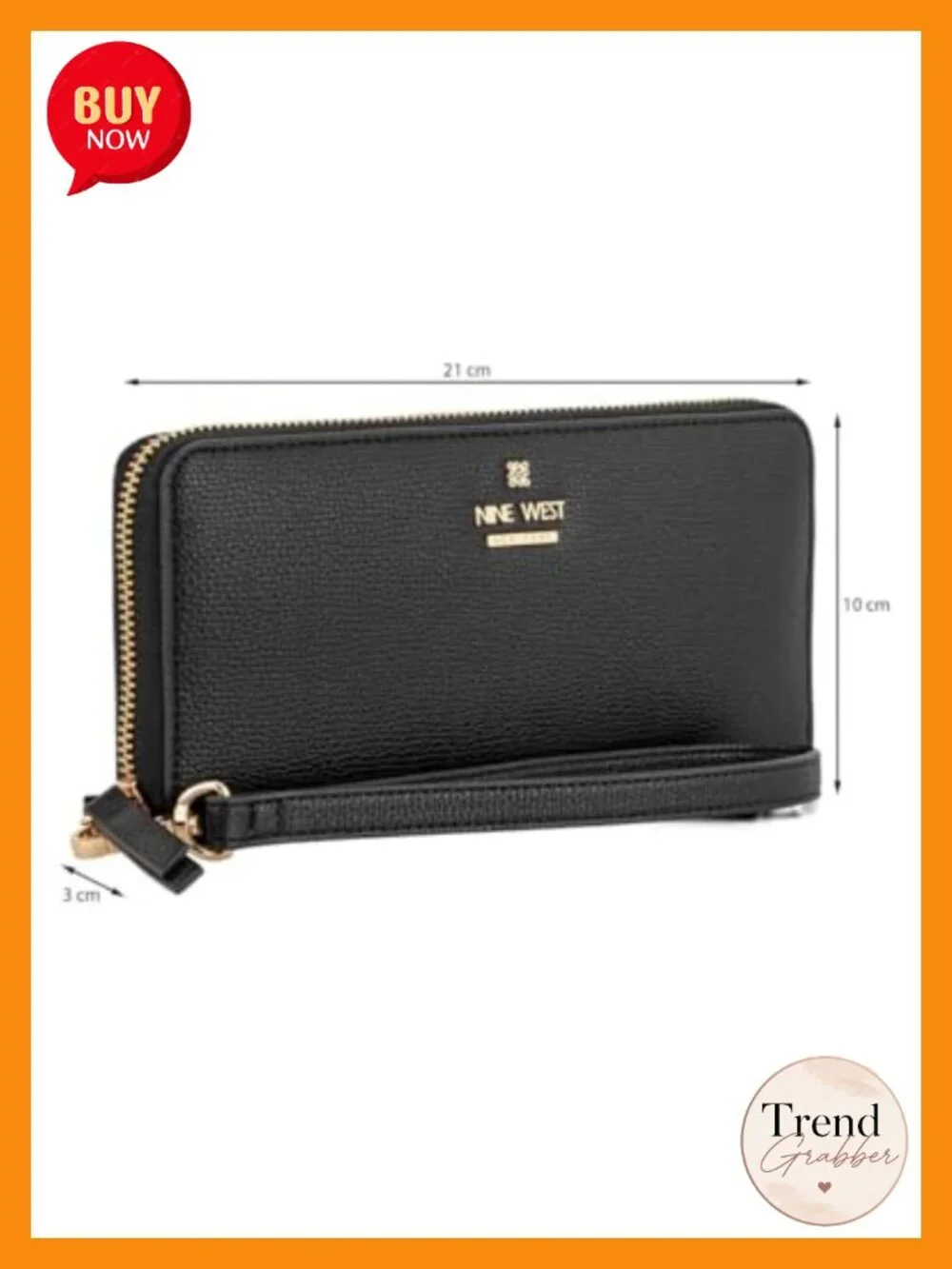 Zip Around Wristlet with Waist Strap - Polyurethane - 3 Compartments